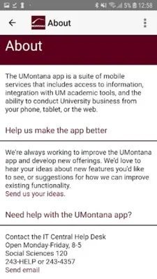 UMontana android App screenshot 1